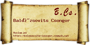 Balázsovits Csongor névjegykártya